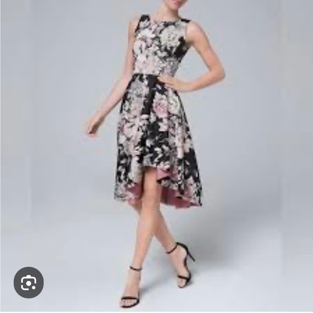 White House Black Market Asymmetrical Floral Dress